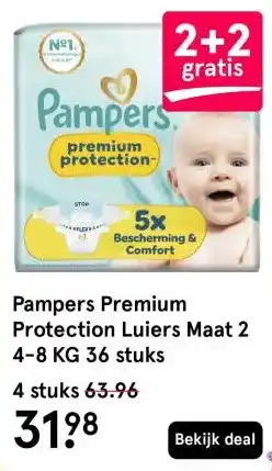 Etos Pampers Premium Protection Luiers Maat 2 4-8 KG 36 stuks aanbieding