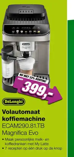 EP DeLonghi ECAM290.81.TB Magnifica Evo Volautomatische Koffiemachine aanbieding