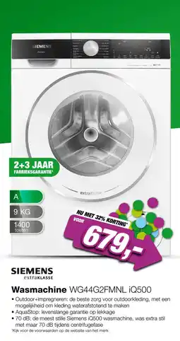EP Siemens WG44G2FMNL iQ500 extraKlasse Wasmachine aanbieding