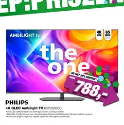 EP Philips 65PUS9050 4k QLED Ambilight TV - The One (2025) aanbieding