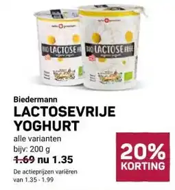 Ekoplaza Biedermann LACTOSEVRIJE YOGHURT aanbieding