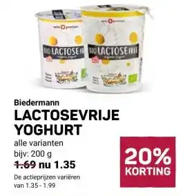 Ekoplaza Biedermann LACTOSEVRIJE YOGHURT aanbieding