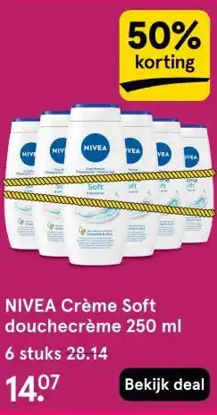 Etos NIVEA Crème Soft douchecrème 250 ml aanbieding
