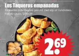 Dirk Los Taqueros empanadas Krokante ovenhapjes gevuld met kip of rundvlees. aanbieding