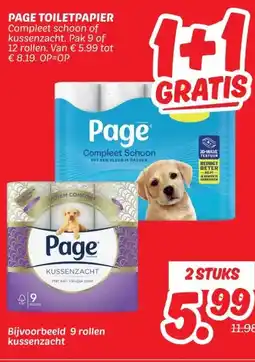 Dekamarkt PAGE TOILETPAPIER Compleet schoon of kussenzacht. aanbieding
