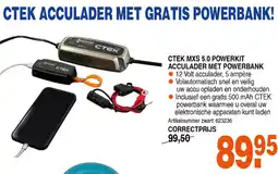 Correct Ctek mxs 5.0 powerkit acculader met powerbank aanbieding
