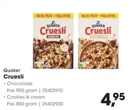 HANOS Quaker Cruesli aanbieding