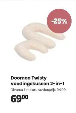 Babypark Doomoo Twisty voedingskussen 2-in-1 aanbieding