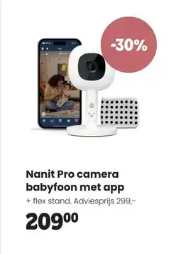 Babypark Nanit Pro camera babyfoon met app aanbieding