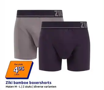 Action Ziki bamboe boxershorts aanbieding