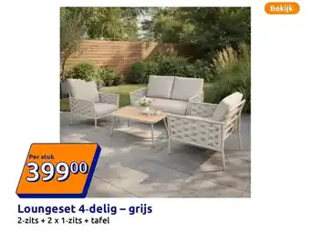 Action Loungeset 4‑delig – grijs aanbieding