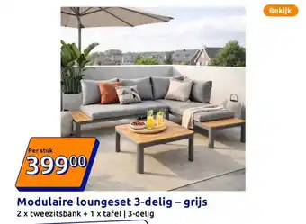 Action Modulaire loungeset 3-delig – grijs aanbieding