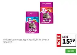 Intratuin Whiskas kattenvoeding. Inhoud 3,8 kilo, diverse varianten. aanbieding