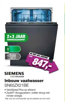 EP Siemens SN65ZX21BE iQ500 extraKlasse Inbouw Vaatwasser aanbieding