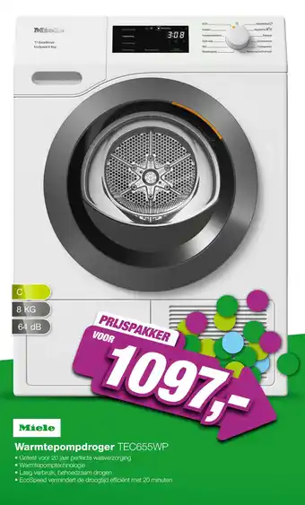 EP Miele TEC655WP Warmtepompdroger aanbieding