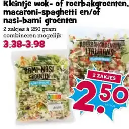 Boon`s Markt Kleintje wok- of roerbakgroenten. macaroni-spaghetti en/of nasi-bami groenten aanbieding