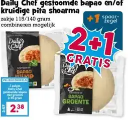 Boon`s Markt Daily Chef gestoomde bapao en/of kruidige pita shoarma aanbieding