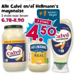 Boon`s Markt Alle Calvé en/of Hellmann's mayonaise aanbieding