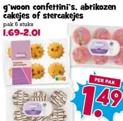 Boon`s Markt g'woon confettini's, abrikozen cakejes of stercakejes aanbieding