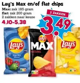 Boon`s Markt Lay's Max en/of flat chips aanbieding