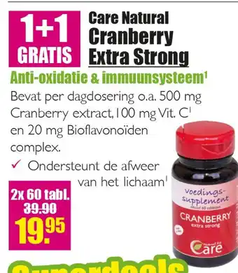 Gezond & Wel Care Natural Cranberry Extra Strong 500mg aanbieding