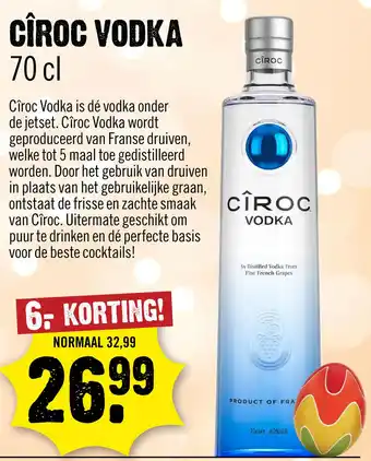 Dirck 3 Ciroc Vodka 70 cl aanbieding
