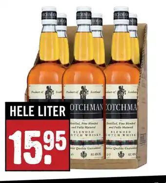 Dirck 3 Scotchman Whisky HELE LITER aanbieding