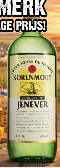 Dirck 3 Jouke de Jonghe Korenmout Jenever HELE LITER aanbieding