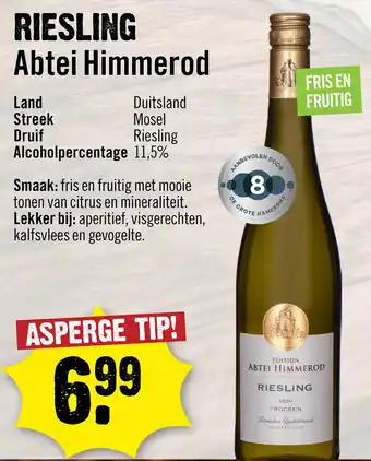 Dirck 3 Abtei Himmerod Riesling 75 cl aanbieding