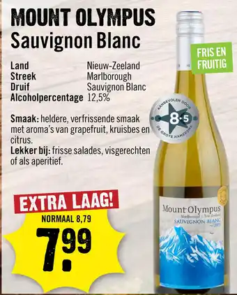 Dirck 3 Mount Olympus Marlborough Sauvignon Blanc 75 cl aanbieding
