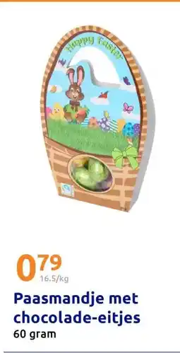 Action Paasmandje met chocolade-eitjes aanbieding
