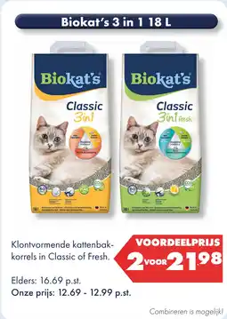 Huisdier Voordeelshop Biokat’s 3 in 1 18 L aanbieding