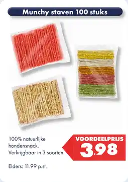 Huisdier Voordeelshop Munchy staven 100 stuks aanbieding