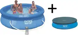 Bol.com Intex Easy Set Opblaasbaar Zwembad - 366 cm - Inclusief Filterpomp en Afdekhoes aanbieding