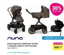 Van Asten BabySuperstore Kinderwagen Nuna DEMI Next Thunder + Autostoel Jacky Pro 360 V2 & Base aanbieding