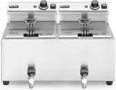 Bol.com HENDI Dubbele friteuse met aftapkraan – 2x8x liter – 7000W – roestvast staal aanbieding