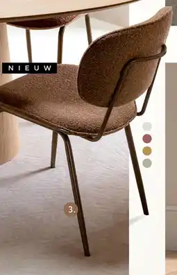 Xooon Lexi, eetkamerstoel - steelbrown - stof Cloudy - koper aanbieding