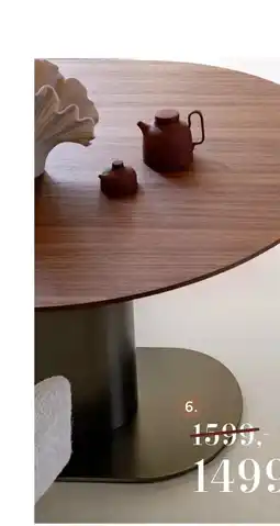 Xooon Brianza, eetkamertafel 150 x 120 cm - walnoot fineer - Steel Brown aanbieding