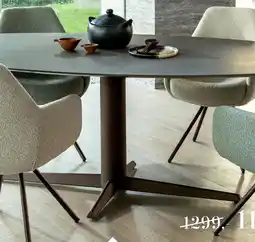 Xooon Saluti, eetkamertafel ellips 210 X 105 cm. - centrale teenpoot - steelbrown - Antraciet aanbieding