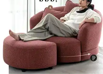 Cervos, fauteuil draaibaar - rond 130cm incl. 1 kussen 60x60 + 1 kussen 45x45