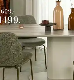 Xooon Brianto, eetkamertafel 210 x 100 cm - keramiek blad Travertin - Creme aanbieding