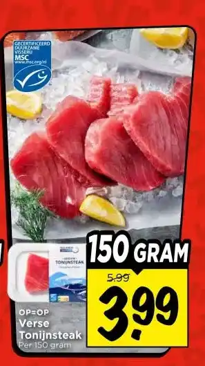Vomar Voordeelmarkt Verse Tonijnsteak aanbieding