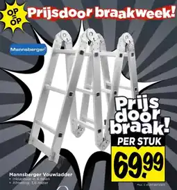 Vomar Voordeelmarkt Mannsberger Vouwladder aanbieding