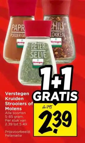 Vomar Voordeelmarkt Verstegen Kruiden Strooiers of Molens aanbieding