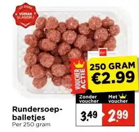 Vomar Voordeelmarkt Rundersoep- balletjes aanbieding