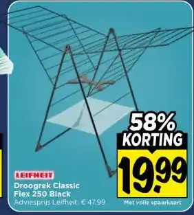 Vomar Voordeelmarkt Droogrek Classic Flex 250 Black aanbieding