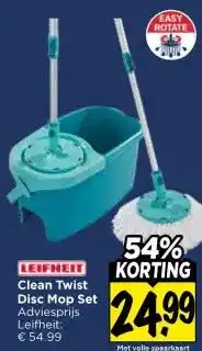 Vomar Voordeelmarkt Clean Twist Disc Mop Set aanbieding