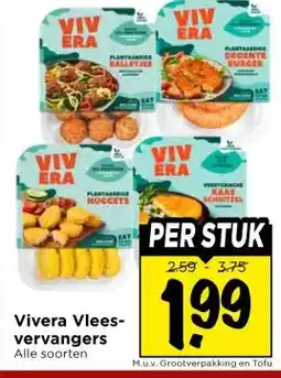 Vomar Voordeelmarkt Vivera Vlees- vervangers aanbieding