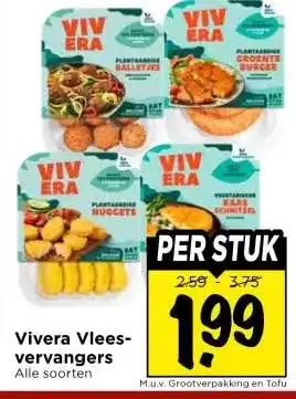Vomar Voordeelmarkt Vivera Vlees- vervangers aanbieding