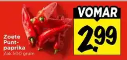 Vomar Voordeelmarkt Zoete Punt- paprika aanbieding